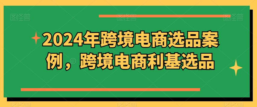 2024年跨境电商选品案例，跨境电商利基选品（更新）-成可创学网