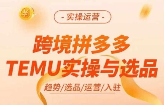 跨境拼多多TEMU实操与选品，多多temu跨境选品运营实操-成可创学网