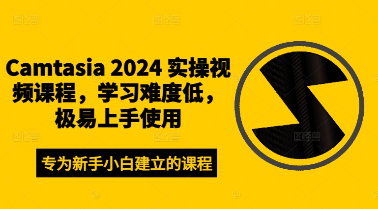 Camtasia 2024 实操视频课程，学习难度低，极易上手使用-成可创学网