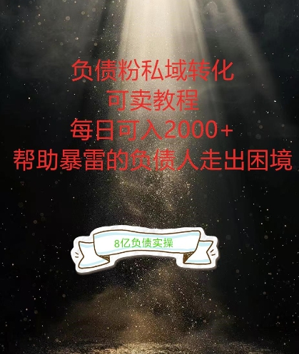 负债粉掘金计划，帮助负债者解决问题，债务规划，债务重组，最好的变现方式【揭秘】-成可创学网