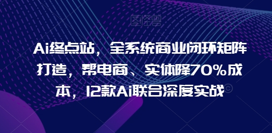 Ai终点站，全系统商业闭环矩阵打造，帮电商、实体降70%成本，12款Ai联合深度实战【0906更新】-成可创学网