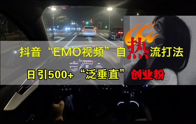 抖音EMO视频自热打法，日引500+“泛垂直”创业粉-成可创学网