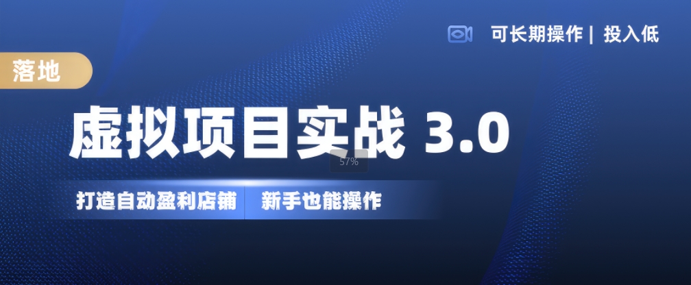 虚拟项目实战3.0，打造自动盈利店铺，可长期操作投入低，新手也能操作-成可创学网