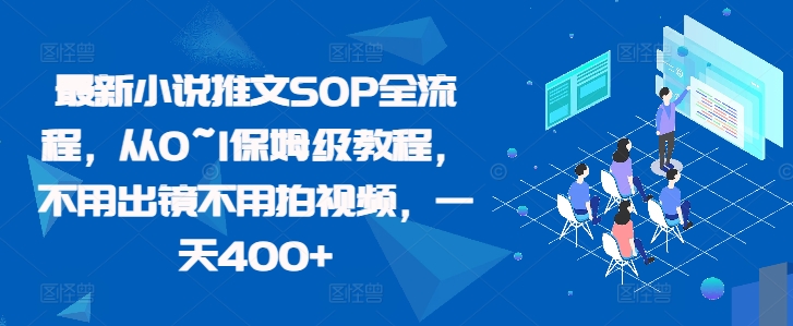 最新小说推文SOP全流程，从0~1保姆级教程，不用出镜不用拍视频，一天400+-成可创学网