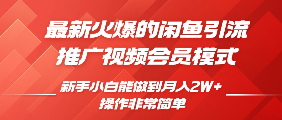 闲鱼引流推广影视会员，0成本就可以操作，新手小白月入过W+【揭秘】-成可创学网