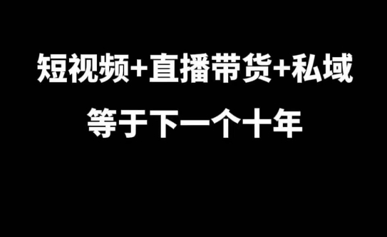 短视频+直播带货+私域等于下一个十年，大佬7年实战经验总结-成可创学网