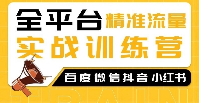 全平台精准流量实战训练营，百度微信抖音小红书SEO引流教程-成可创学网