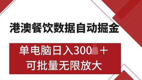 港澳数据全自动掘金，单电脑日入5张，可矩阵批量无限操作【仅揭秘】-成可创学网