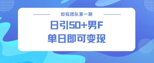 男粉引流新方法不违规，当日即可变现-成可创学网